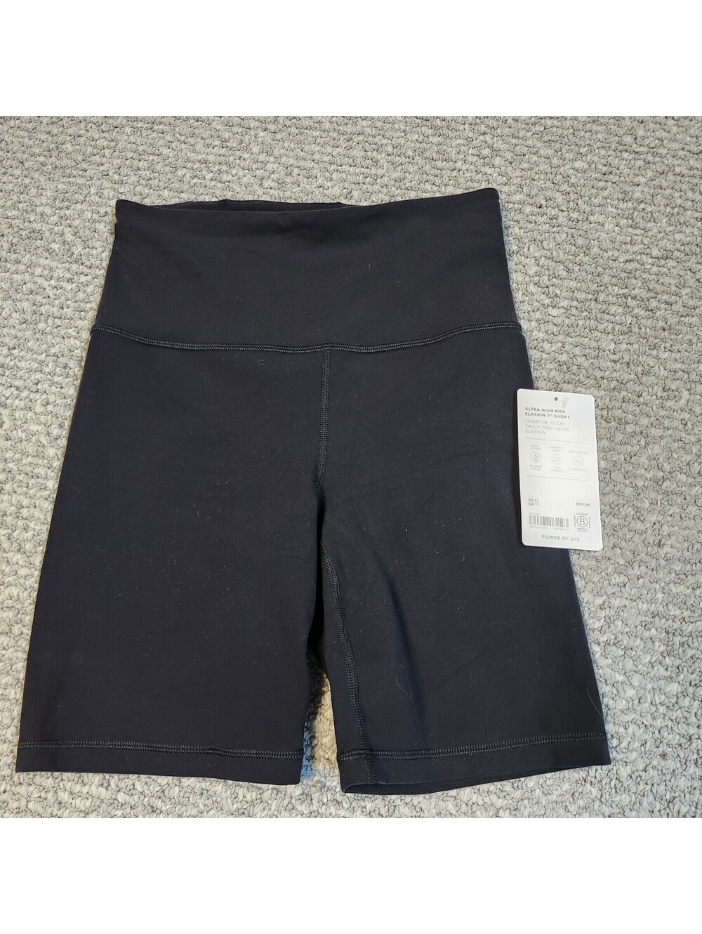 Athleta Ultra High Rise Elation 7" Short in Black Size XS NWT